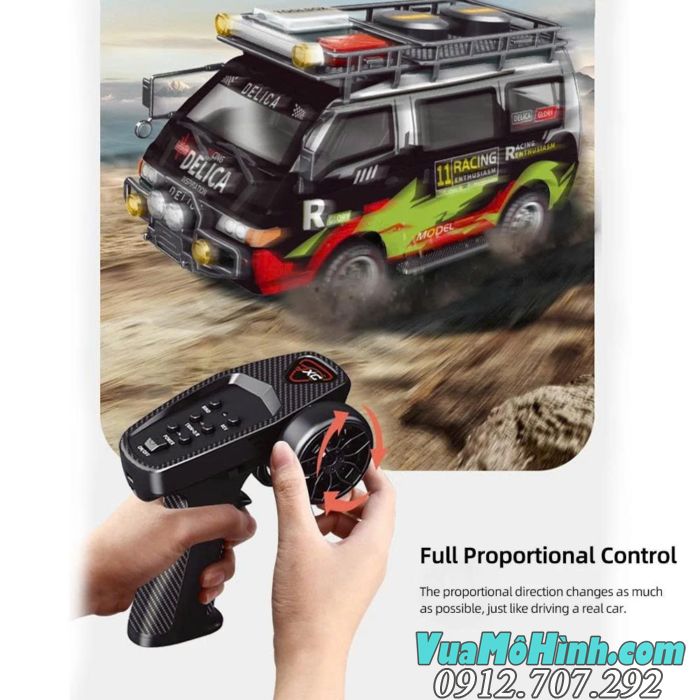 "Xe điều khiển từ xa Delica 4WD hộp số cơ khí đa chế độ phiên bản địa hình 1/24 
