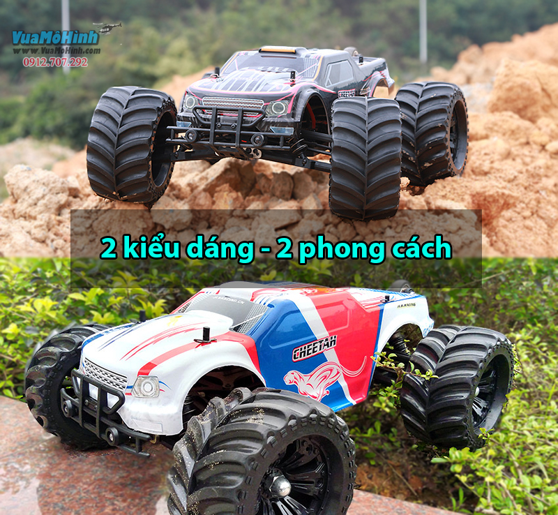 đồ chơi mô hình xe hơi JLB Cheetah Monster xe ô tô đua địa hình chống nước điều khiển từ xa cỡ lớn 1/10 cao cấp chính hãng tốc độ cao