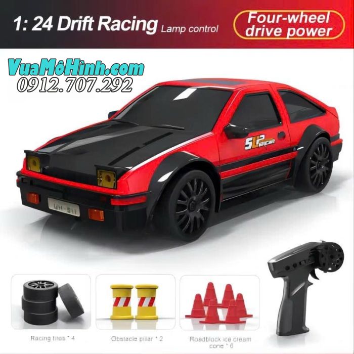 Xe điều khiển từ xa drift S811 S812 S813 / RC GTR tỷ lệ 1/24 2.4Ghz ,có đèn Led 