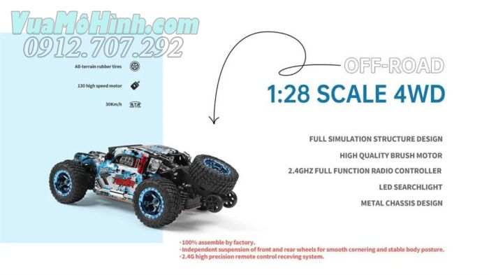 Xe điều khiển từ xa WLtoys 284161 1/28 4WD tốc độ 30km/h