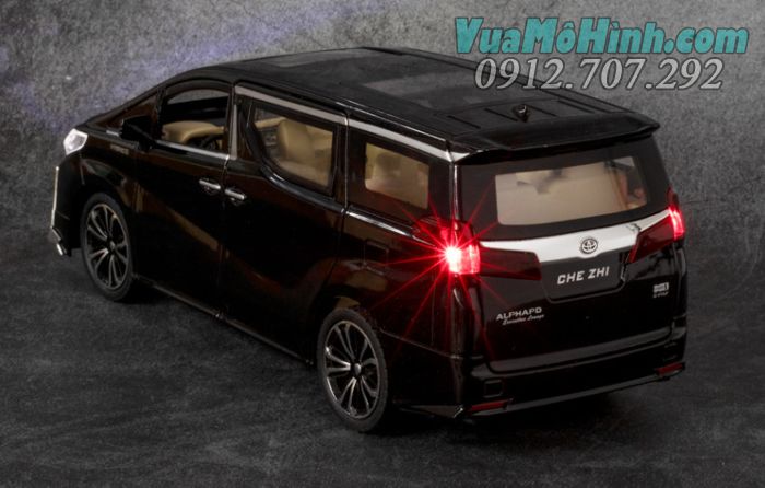 Xe mô hình tĩnh ô tô Toyota Alpha MPV, đồ chơi trẻ em 