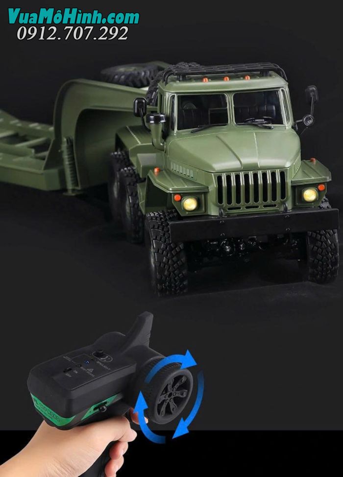 wpl b36 xe tải quân sự điều khiển từ xa ural truck 1/16 b36 6wd xe kéo semi rơ móc