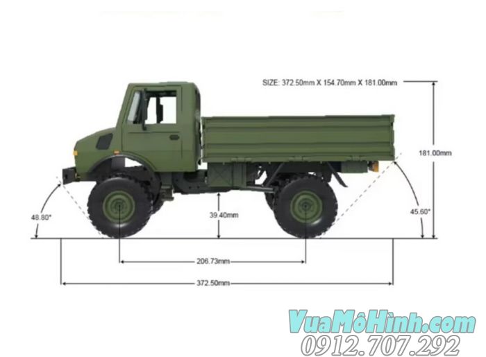 Mô hình xe ô tô tải quân sự điều khiển từ xa LDR/C P06 Unimog 1/12 2 cầu Uni Mock 