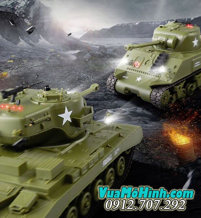 Xe tăng điều khiển từ xa mini tank Henglong M26 Pershing M4A3 3841-01 3841-02