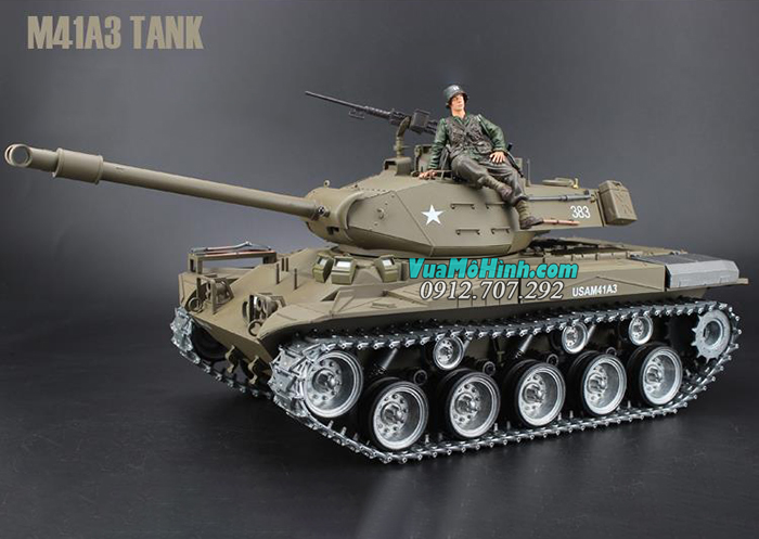 xe tăng điều khiển từ xa mô hình rc tank heng long us m41a3 3839 3839-1 pro xích kim loại