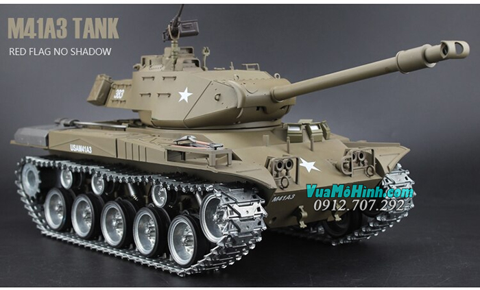 xe tăng điều khiển từ xa mô hình rc tank heng long us m41a3 3839 3839-1 pro xích kim loại