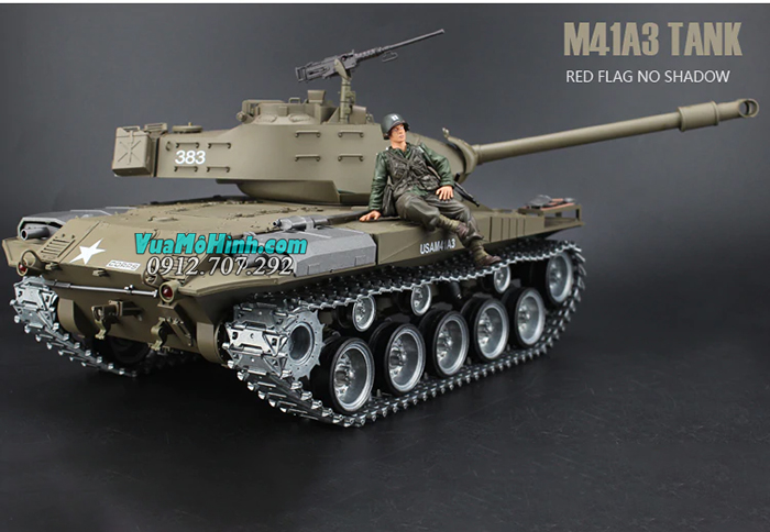 xe tăng điều khiển từ xa mô hình rc tank heng long us m41a3 3839 3839-1 pro xích kim loại