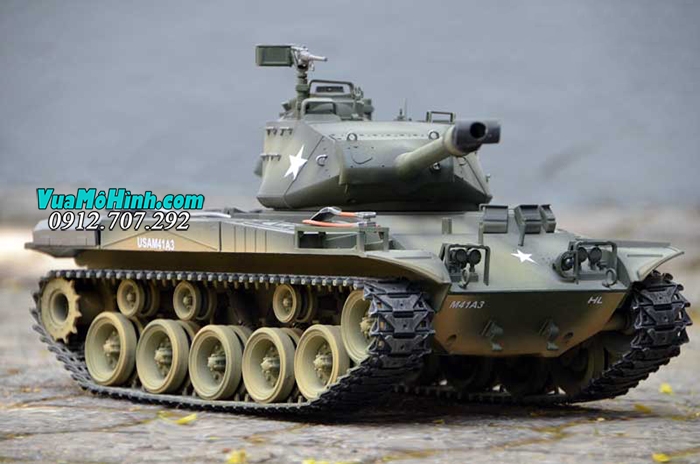 xe tăng điều khiển từ xa mô hình rc tank heng long us m41a3 3839 3839-1 pro xích kim loại xích nhựa