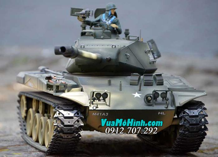 xe tăng điều khiển từ xa mô hình rc tank heng long us m41a3 3839 3839-1 pro xích kim loại xích nhựa