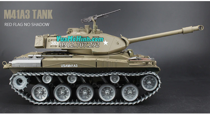 xe tăng điều khiển từ xa mô hình rc tank heng long us m41a3 3839 3839-1 pro xích kim loại