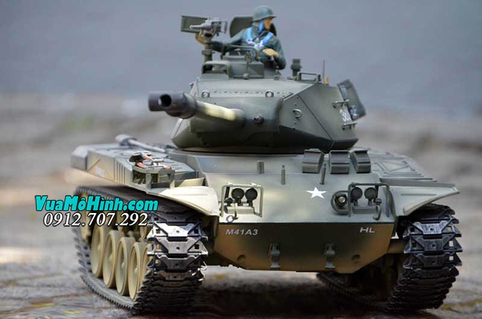 xe tăng điều khiển từ xa mô hình rc tank heng long us m41a3 3839 3839-1 pro xích kim loại xích nhựa