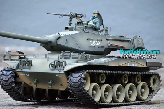 xe tăng điều khiển từ xa mô hình rc tank heng long us m41a3 3839 3839-1 pro xích kim loại xích nhựa