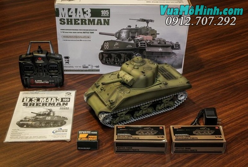 mô hình xe tăng quân sự điều khiển từ xa rc tank heng long m4a3 sherman 3898-1 phiên bản pro xích kim loại