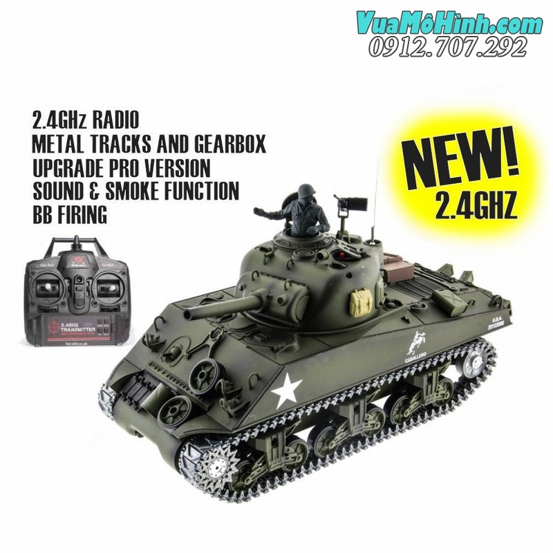 mô hình xe tăng quân sự điều khiển từ xa rc tank heng long m4a3 sherman 3898-1 phiên bản pro xích kim loại