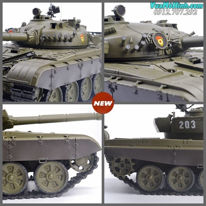 xe tăng mô hình điều khiển từ xa rc tank heng long t72 t-72 phiên bản pro xích kim loại 3939 3939-1