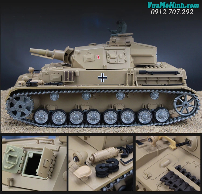 xe tăng mô hình điều khiển tank heng long panzer iv 4 f2 3859 3859-1 pro xích sắt kim loại