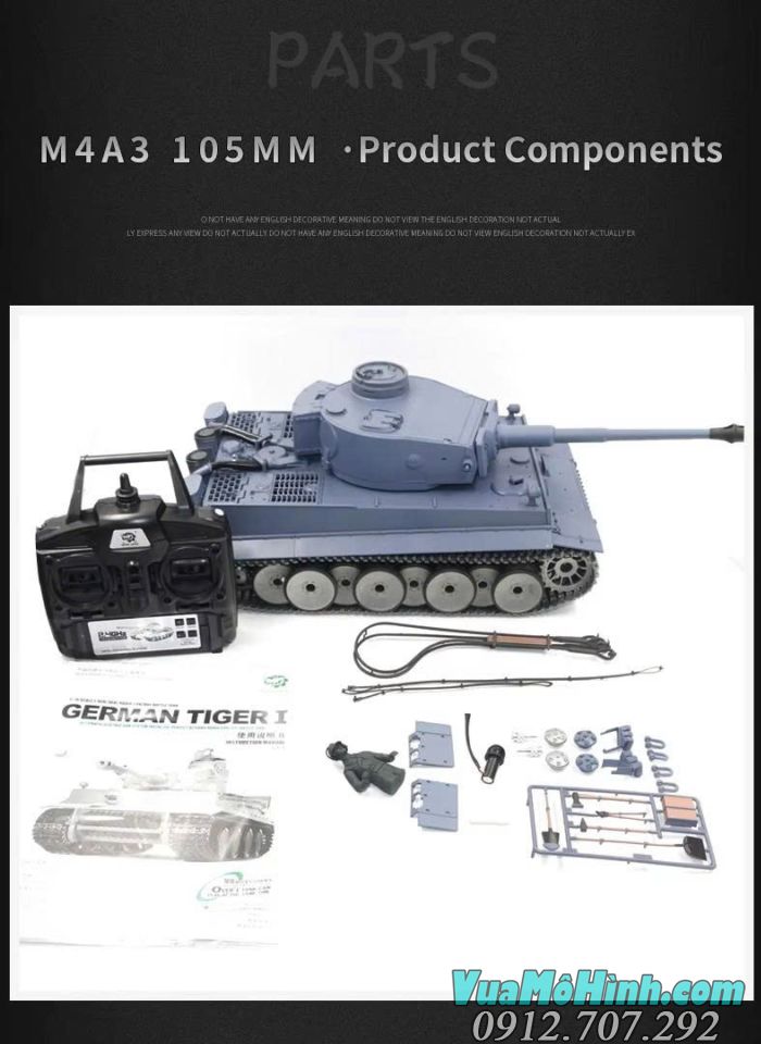 Xe tăng điều khiển từ xa Coolbank 3818-1 Tiger I tỉ lệ 1/16