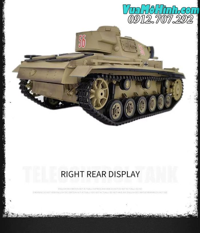 Xe tăng điều khiển từ xa Coolbank 3848-1 Panzer III Type L RC Tank 1/16