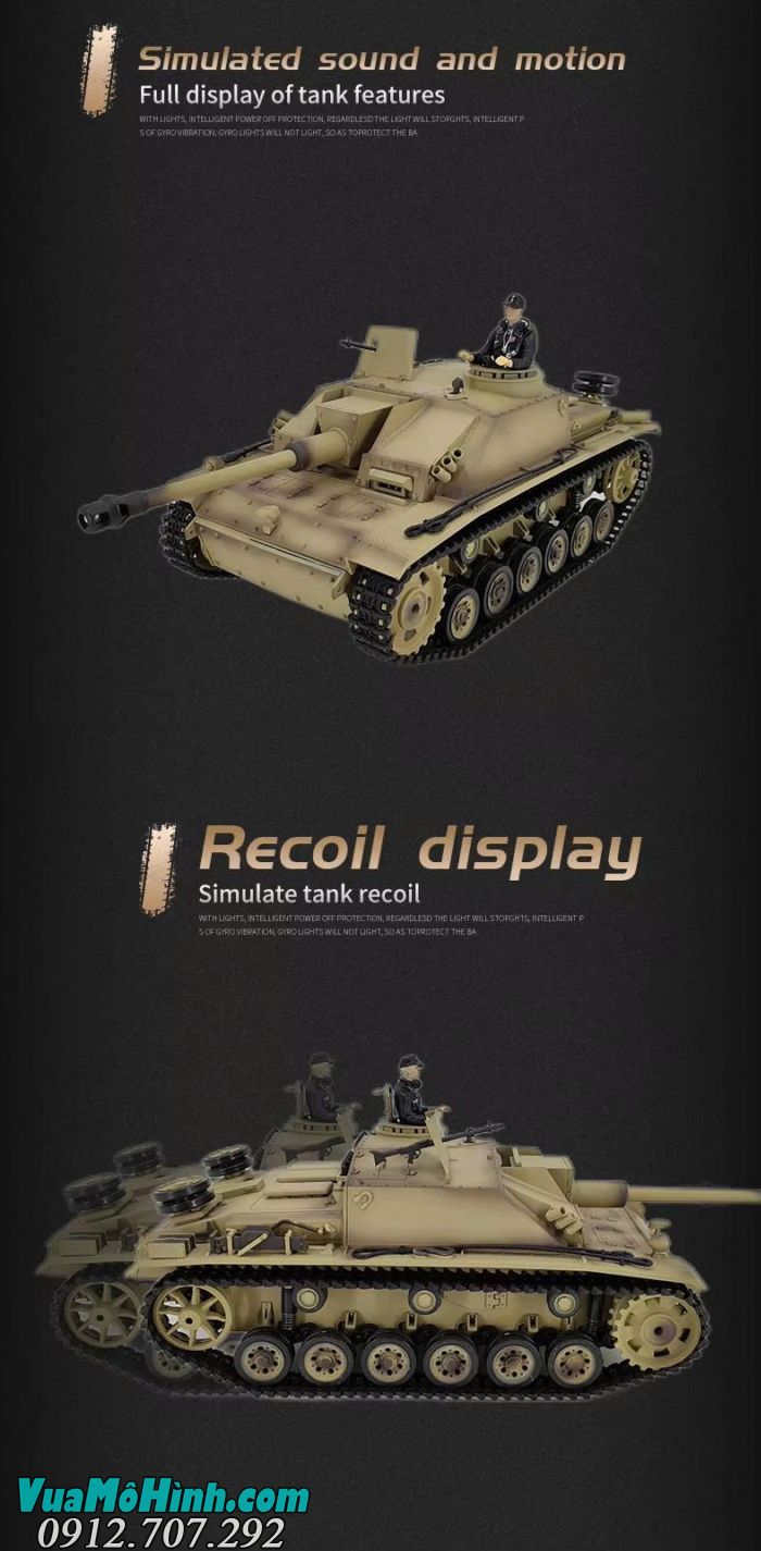 Xe tăng điều khiển từ xa  CoolBank-3868-1 German StuG III F8 Type 1/16