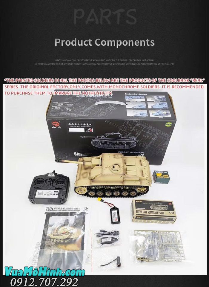 Xe tăng điều khiển từ xa  CoolBank-3868-1 German StuG III F8 Type 1/16