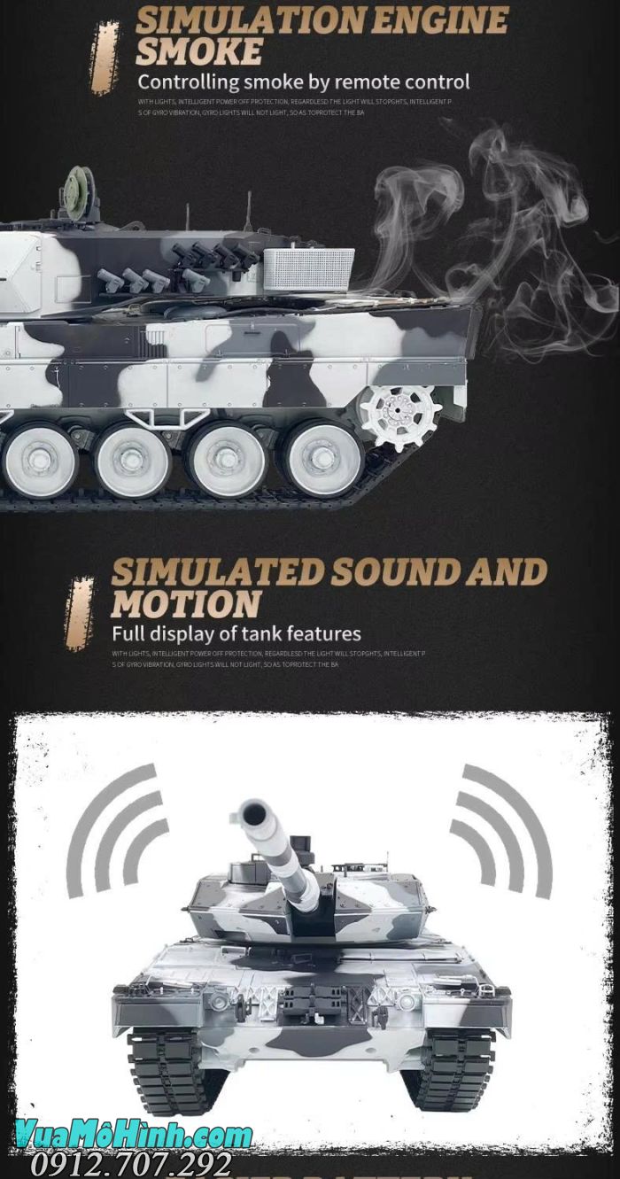 Xe tăng điều khiển từ xa Coolbank 3889-1 Leopard 2A6 tỷ lệ 1/16