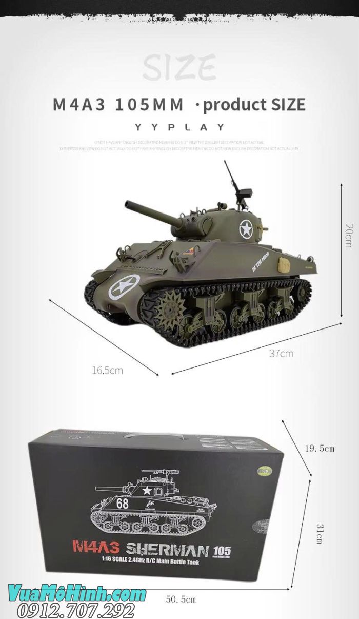 Cool Bank 3898-1 Sherman M4A3 RC Tank 1/16