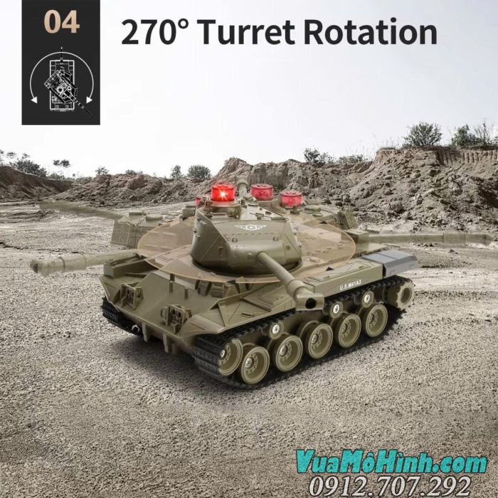 Xe tăng điều khiển từ xa JJRC Q85 1/30 mô phỏng M41A3 Walker Bulldog