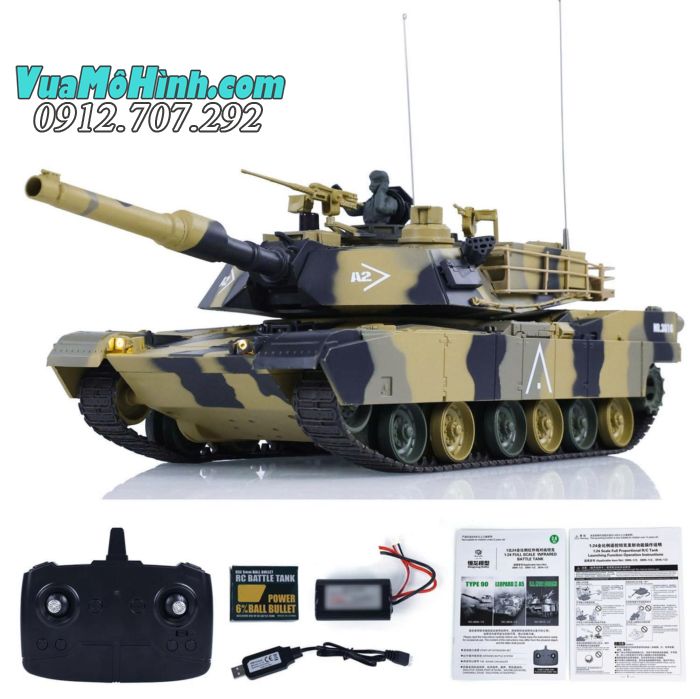 xe tăng mô hình điều khiển từ xa rc tank heng long m1a2 abrams abraham 3816 1/24
