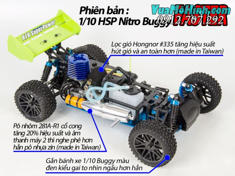 Xe xăng điều khiển từ xa FASTER HSP Buggy tốc độ 85km/h chính hãng