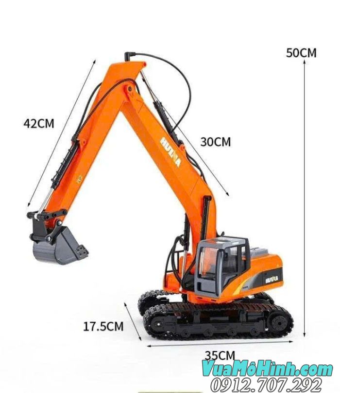 Mô hình xe công trình Huina 1551 điều khiển từ xa, chi tiết mô phỏng chân thực