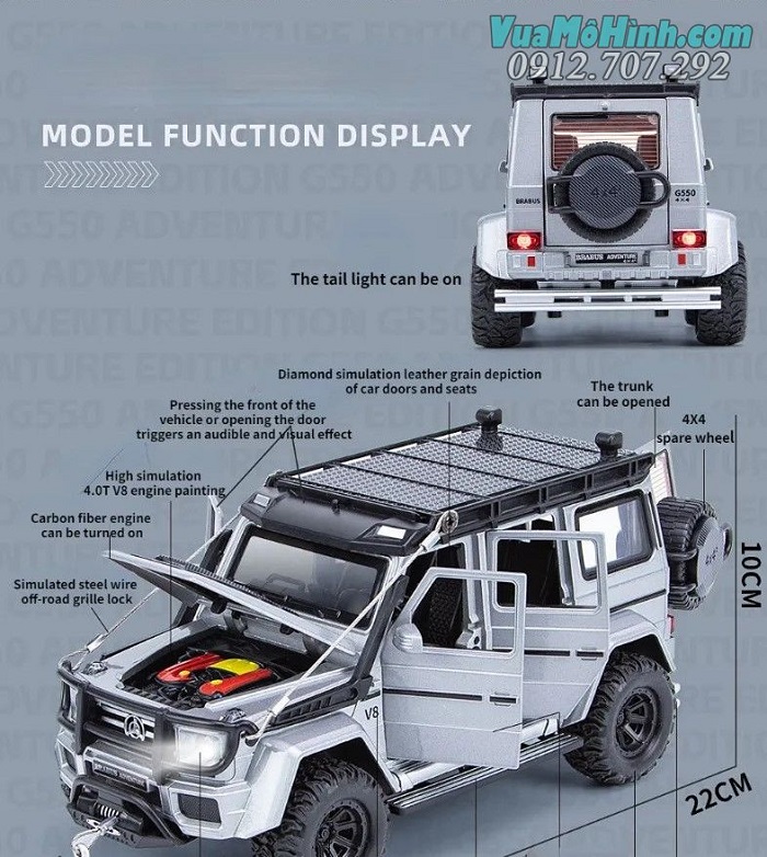 Mô hình xe Mercedes Benz G550 tỉ lệ 1/24