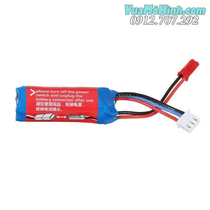 Pin 2s 7.4v 400mah jack JST dung lượng cao dùng cho xe K989 , K969, 284131