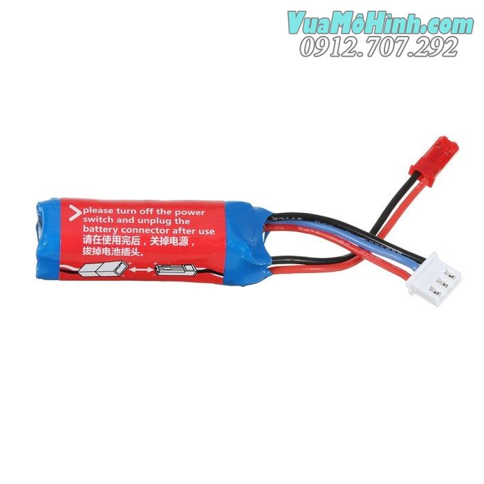 Pin 2s 7.4v 400mah jack JST dung lượng cao dùng cho xe ô tô điều khiển từ xa RC K989, K969, 284131