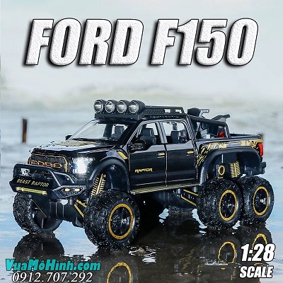 Ô Tô Mô Hình Tĩnh Xe Bán Tải Ford F-150 Beast Raptor 6X6 O To Tỉ Lệ 1:28