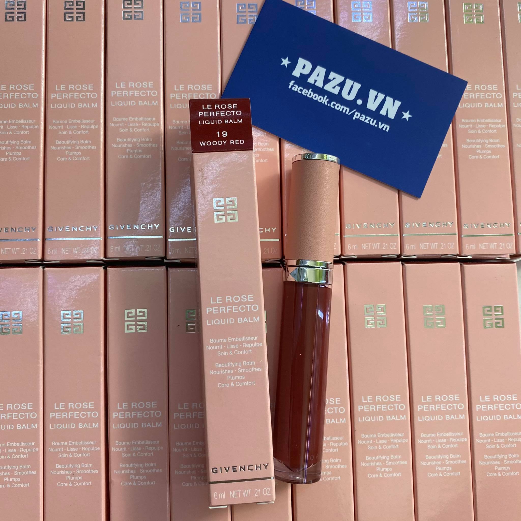Son kem dưỡng Givenchy Le Rose Perfecto Liquid Balm - 19 Woody Red 