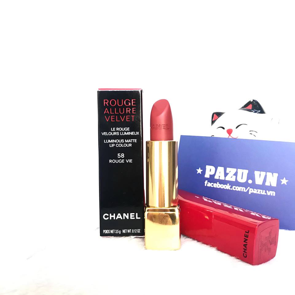 Mua Son Chanel Rouge Allure Velvet Luminous Matte Limited  58 Rouge Vie  Màu Đỏ Mận chính hãng Son lì cao cấp Giá tốt