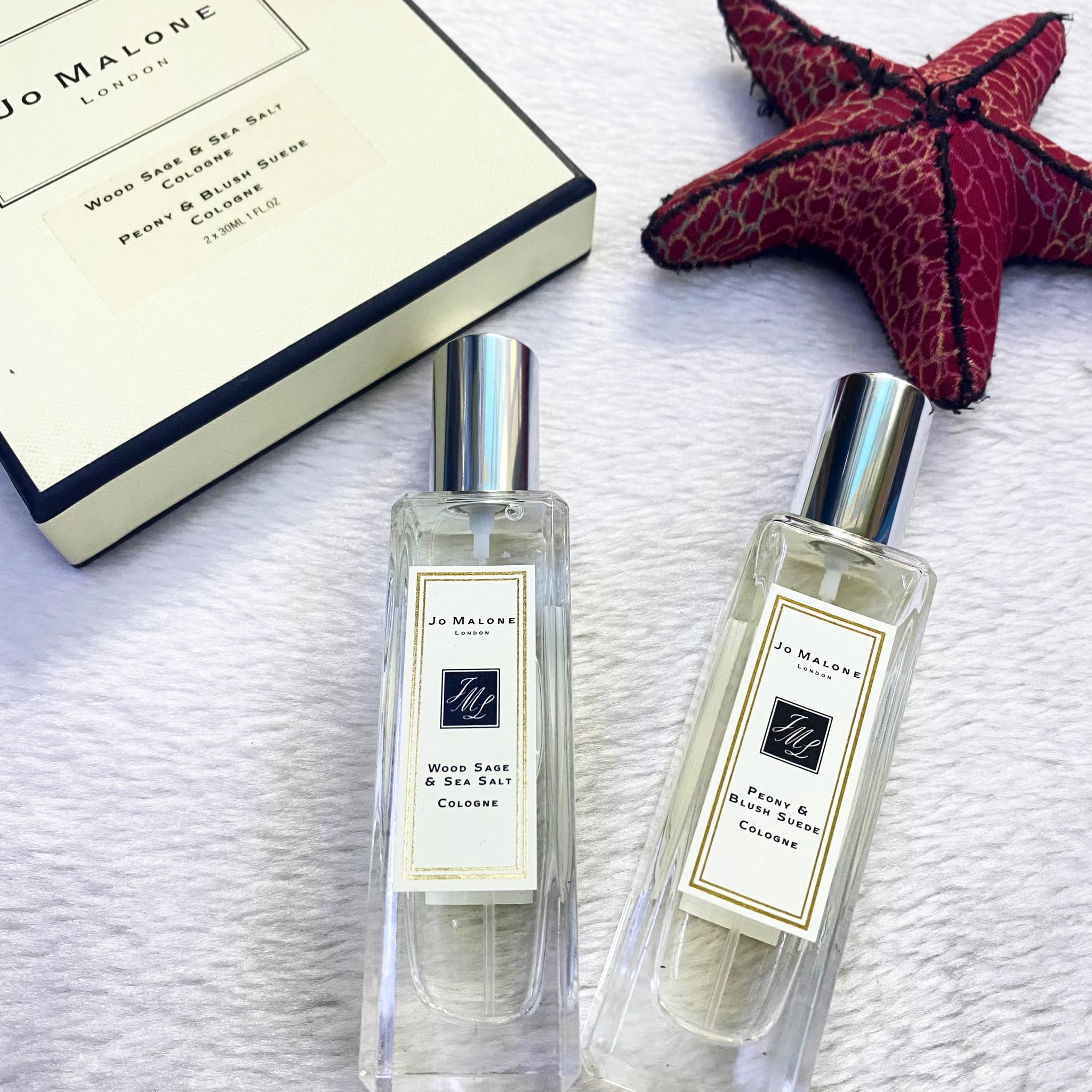 Set Nước Hoa Unisex Jo Malone Wood Sage And Sea Salt 30ml + Peony And Blush Suede 30ml