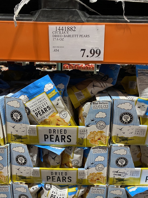 Lê sấy khô Cecilia's Farm Dried Bartlett Pears Large Halves (mua hộ