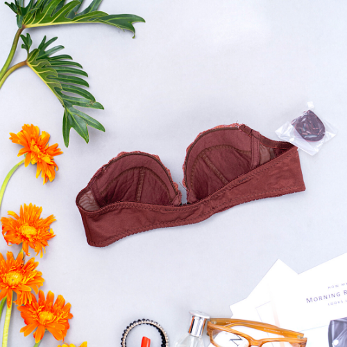 【BELLA】Samuel Áo ngực không dây cài trước chống tuột cao cấp ( Nâu )