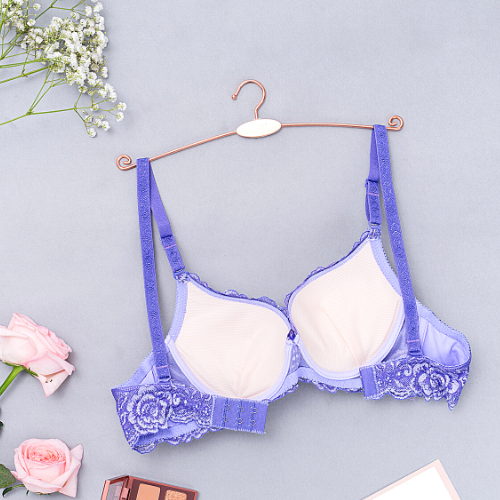 【 Rose 】Samuel Áo ngực T-shirt Đài Loan Mút Cao su Lót Vải Tactel siêu mềm viền ren cao cấp nguyên ngực ( Màu Tím Cà)