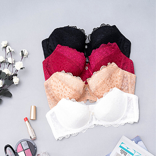 【Eda】Samuel Áo ngực Đài Loan Mút Mỏng Nguyên Ngực 2 móc cài ( Da Đậm )