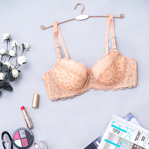 【Eda】Samuel Áo ngực Đài Loan Mút Mỏng Nguyên Ngực 2 móc cài ( Da Đậm )