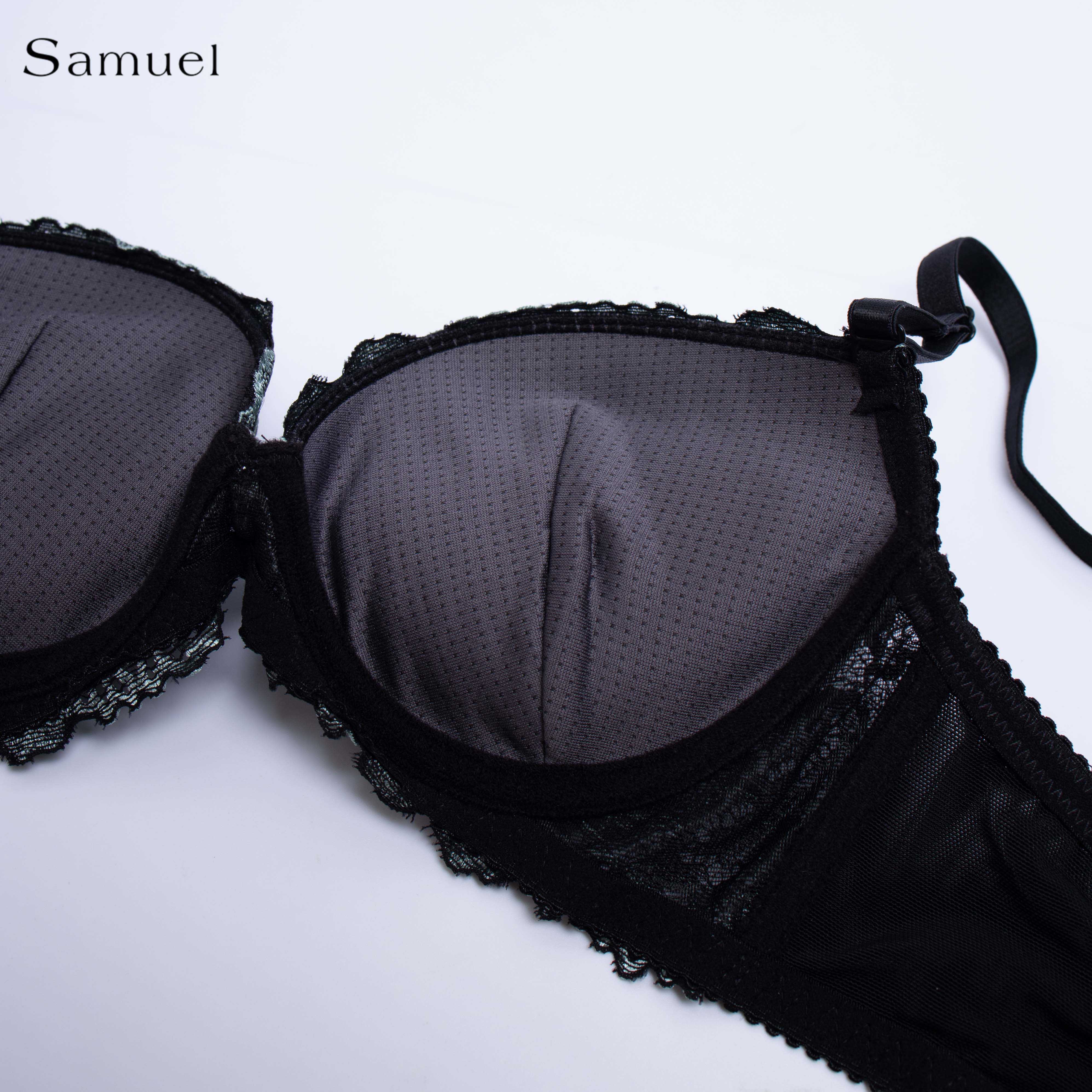 【 Kyla】 Áo ngực Đài Loan Samuel Mút NanoBon Nguyên Ngực Mút Dày Siêu Nâng ( Màu Đen )