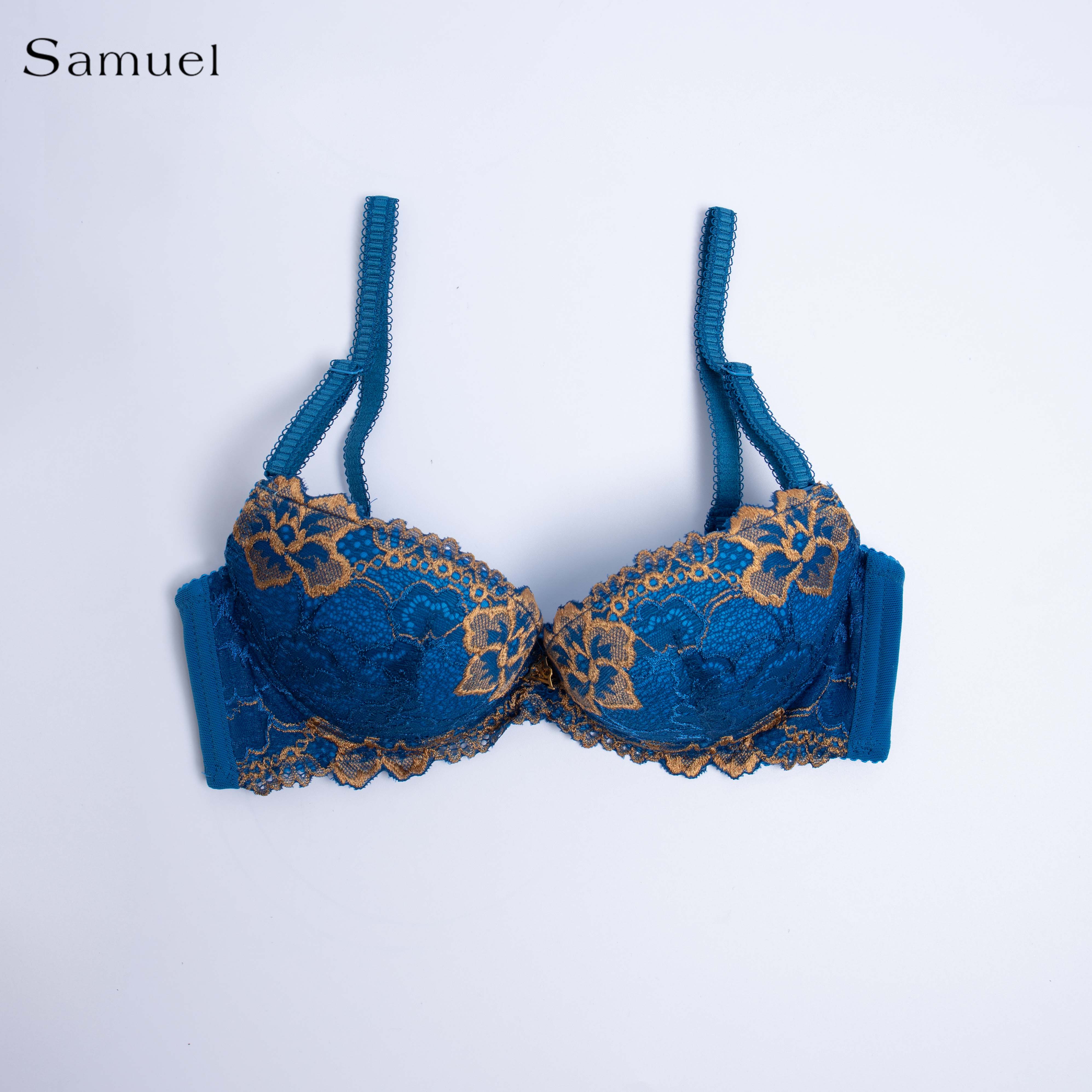 【 Kyla】 Áo ngực Đài Loan Samuel Mút NanoBon Nguyên Ngực Mút Dày Siêu Nâng ( Màu Xanh Navy )