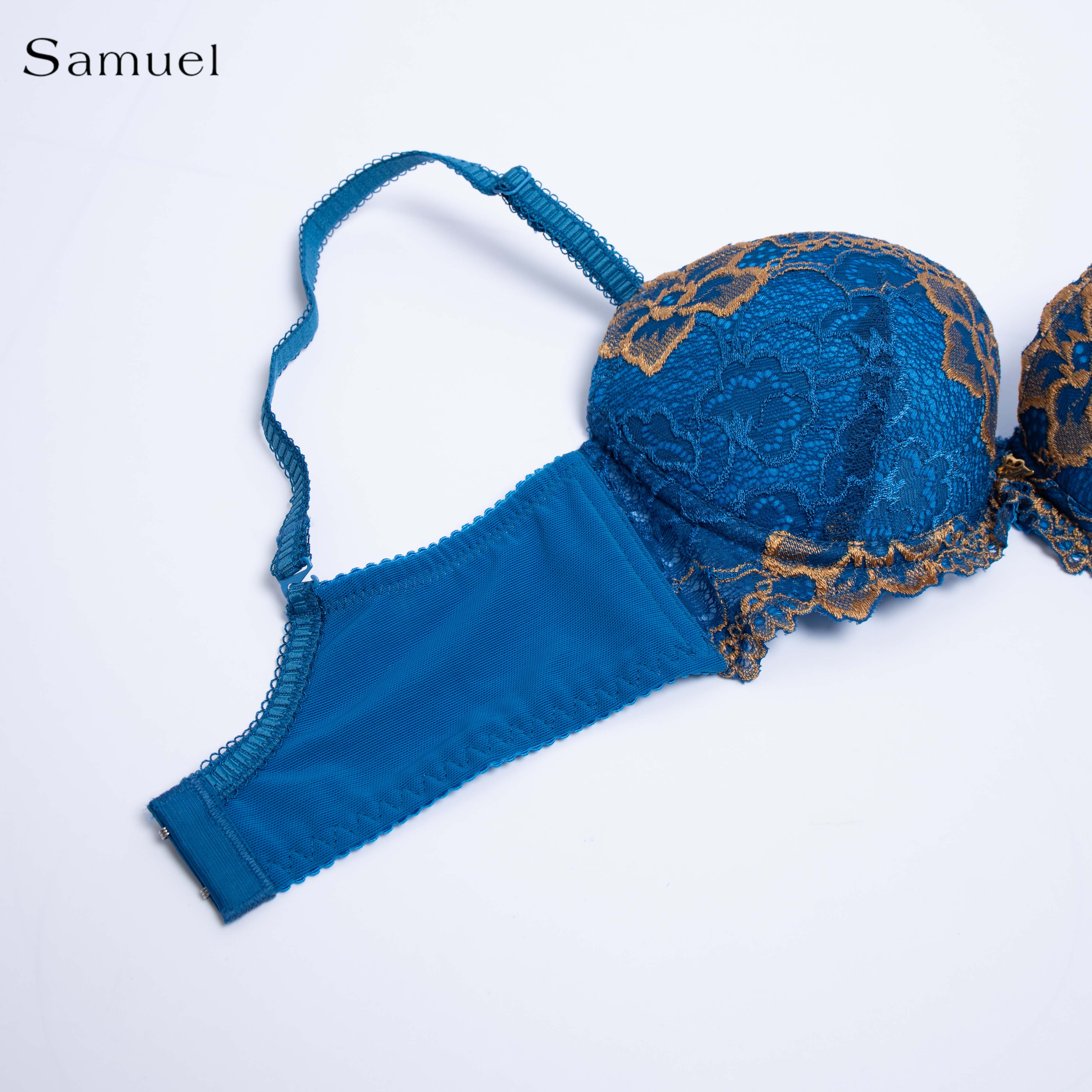 【 Kyla】 Áo ngực Đài Loan Samuel Mút NanoBon Nguyên Ngực Mút Dày Siêu Nâng ( Màu Xanh Navy )