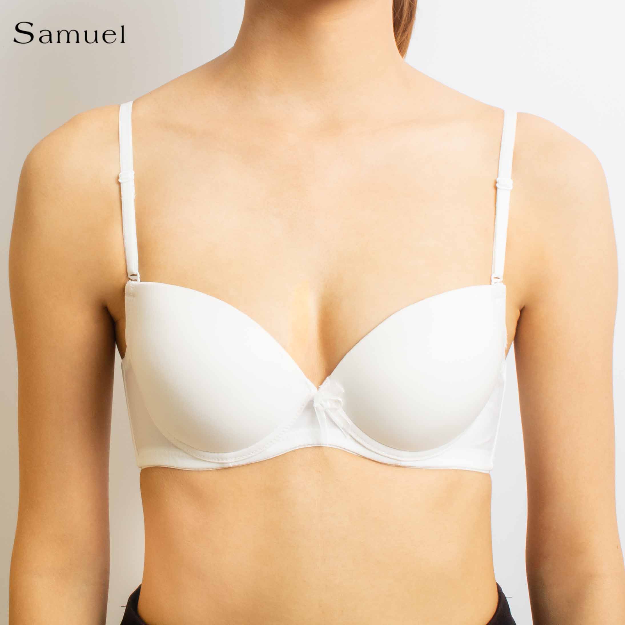 【 Iris 】Samuel Áo ngực T-shirt Đài Loan Cúp Trơn Mút Dày ( Màu Trắng )