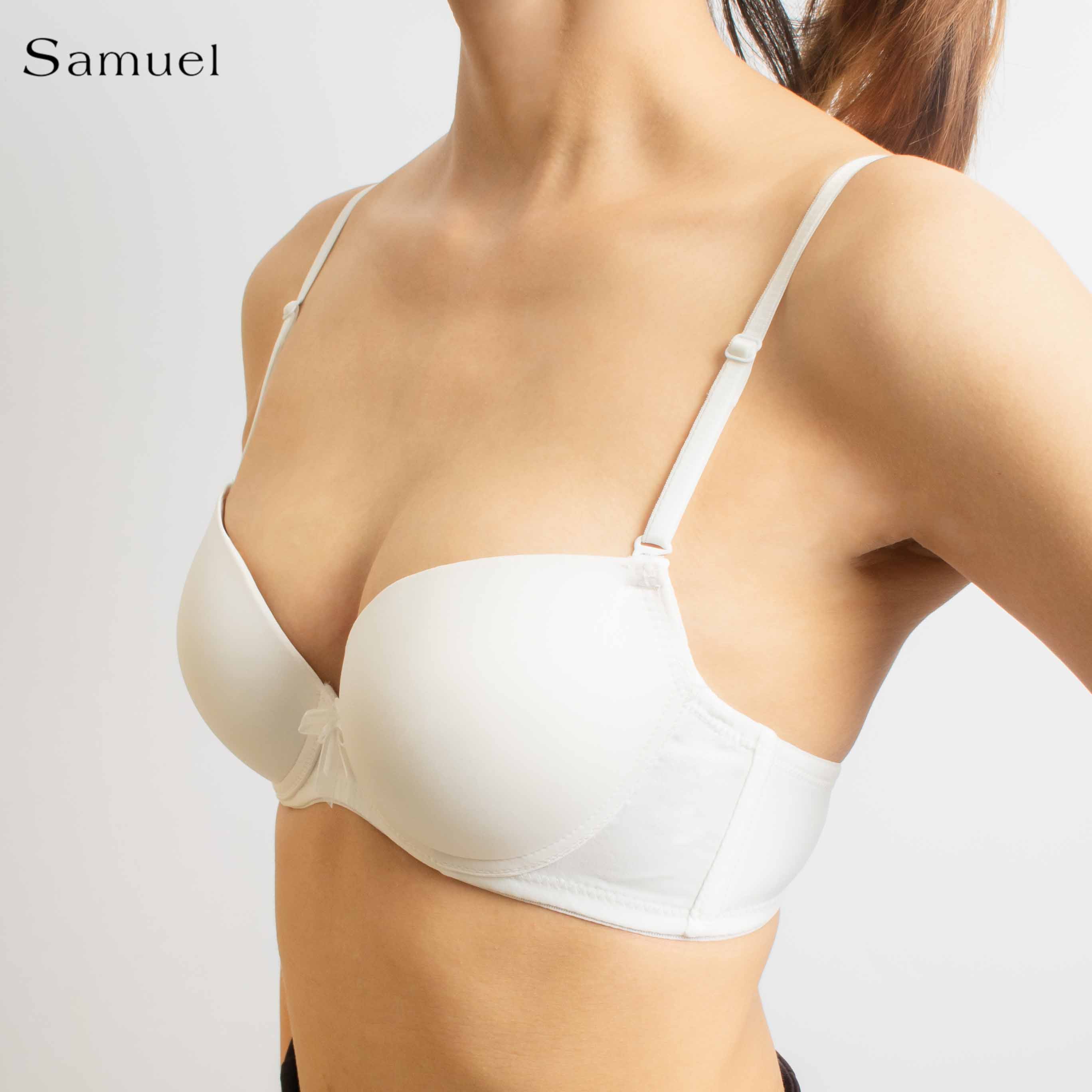 【 Iris 】Samuel Áo ngực T-shirt Đài Loan Cúp Trơn Mút Dày ( Màu Trắng )