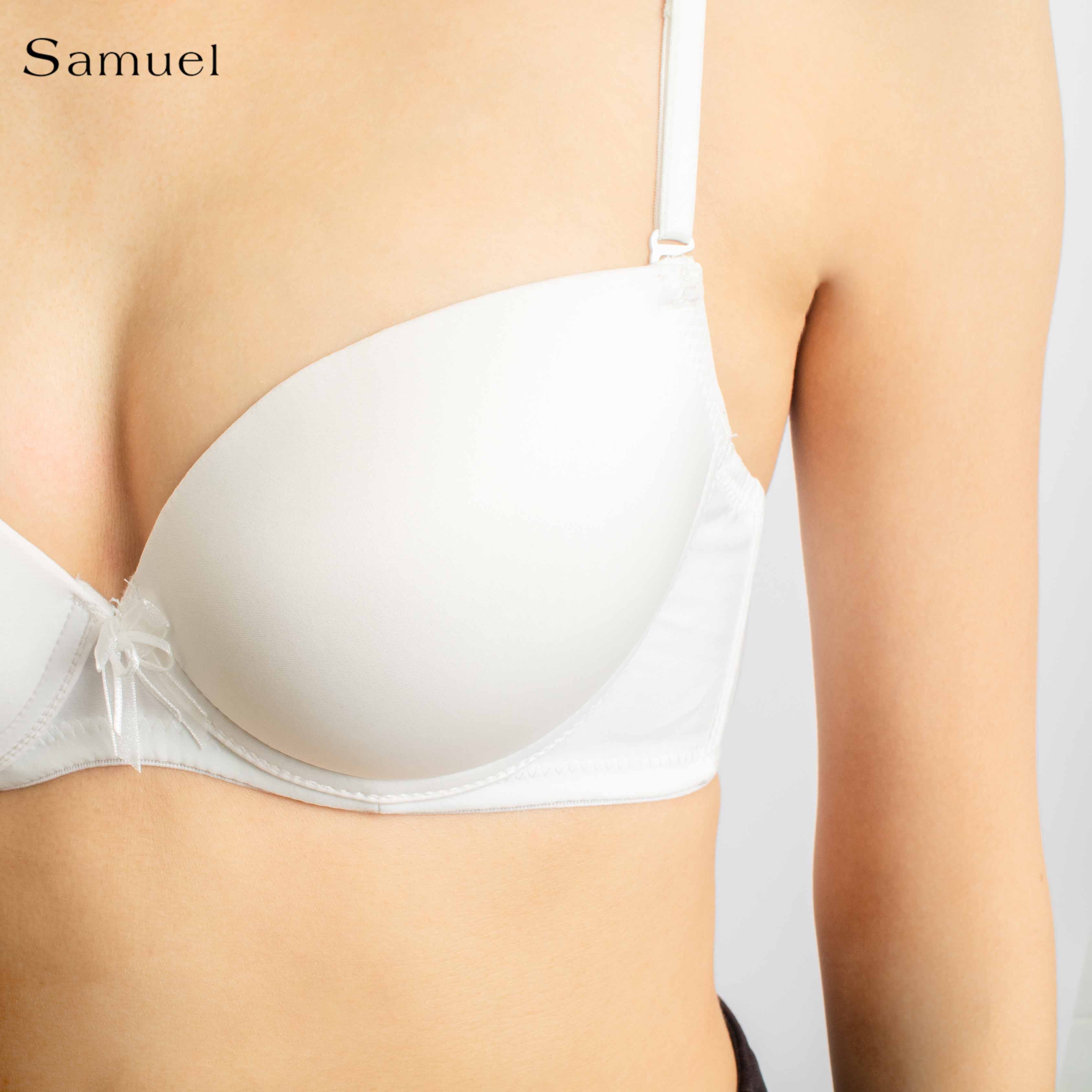 【 Iris 】Samuel Áo ngực T-shirt Đài Loan Cúp Trơn Mút Dày ( Màu Trắng )