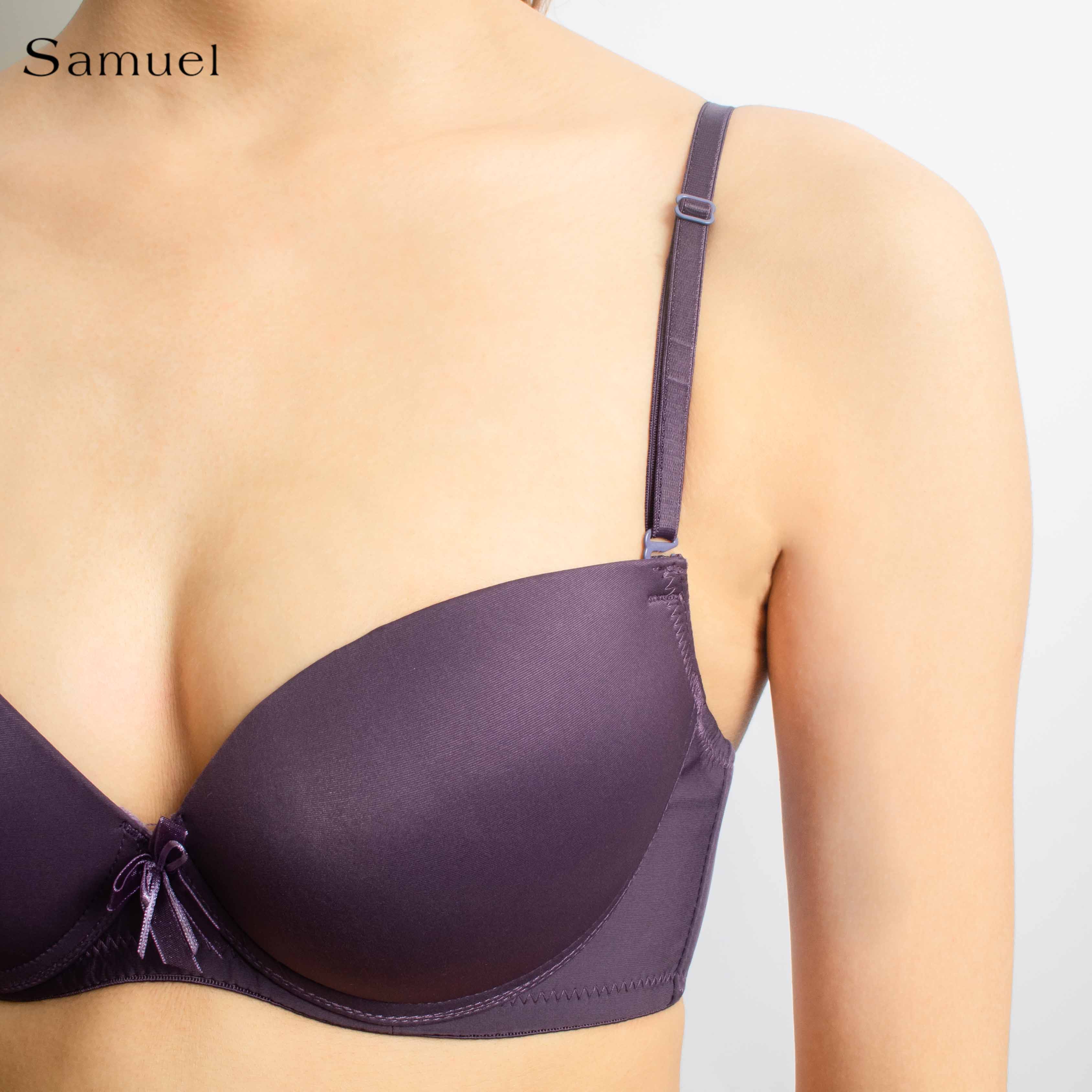 【 Iris 】Samuel Áo ngực T-shirt Đài Loan Cúp Trơn Mút Dày ( Màu Tím )