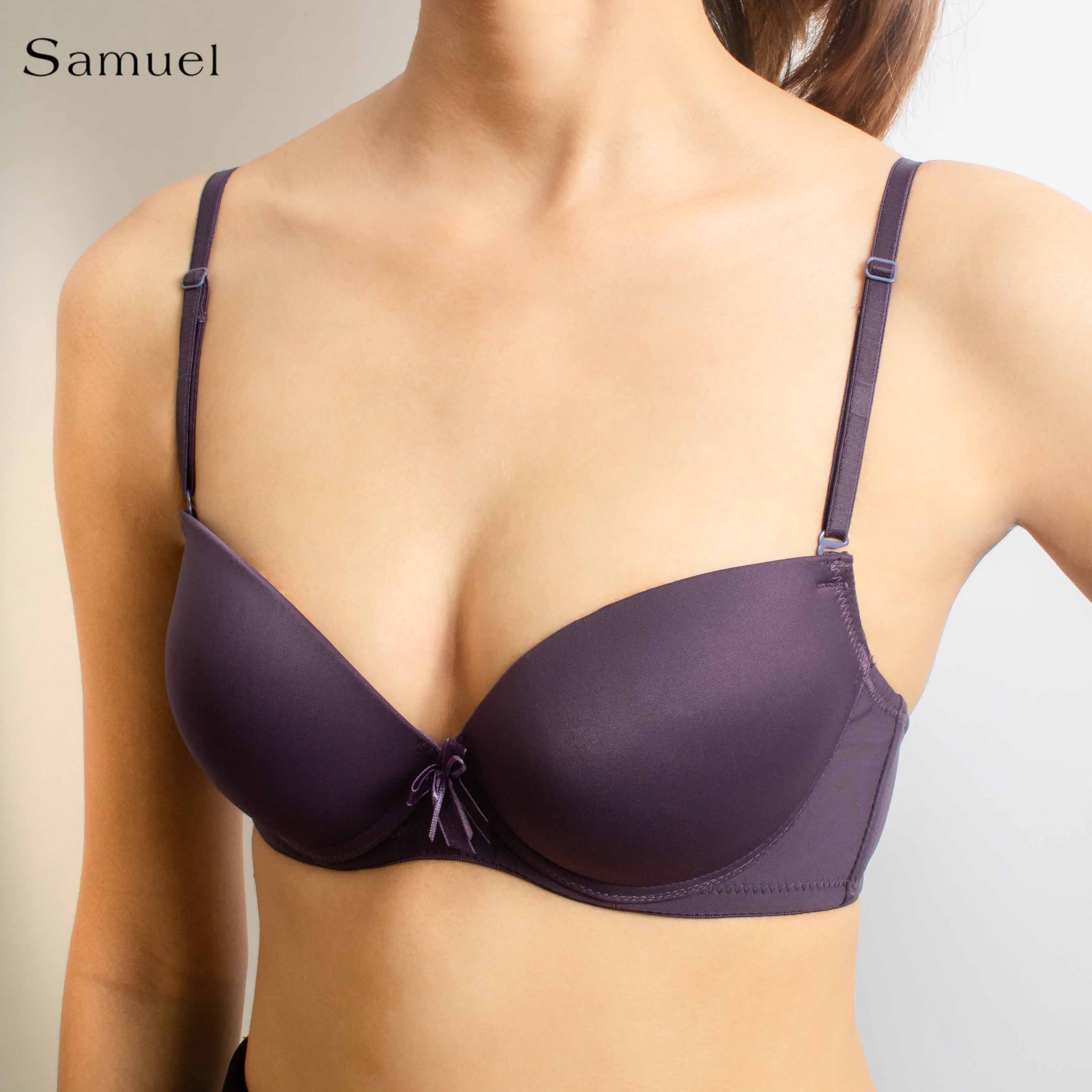 【 Iris 】Samuel Áo ngực T-shirt Đài Loan Cúp Trơn Mút Dày ( Màu Tím )